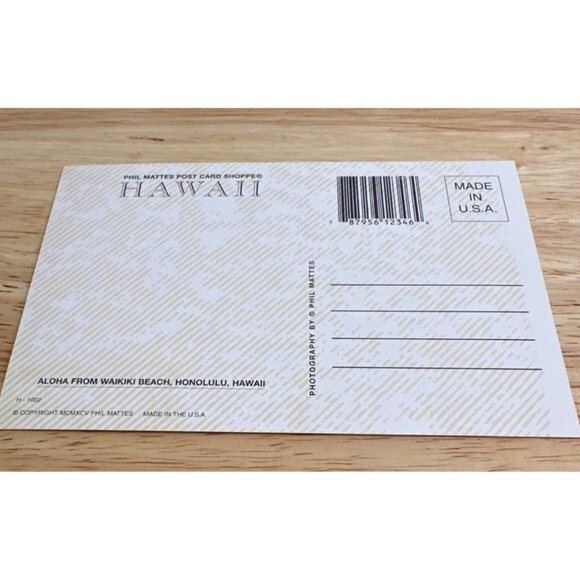 Vintage Hawaii Postcard Waikiki Beach Diamond Head Scene Sku 0199 - Picture 4 of 4